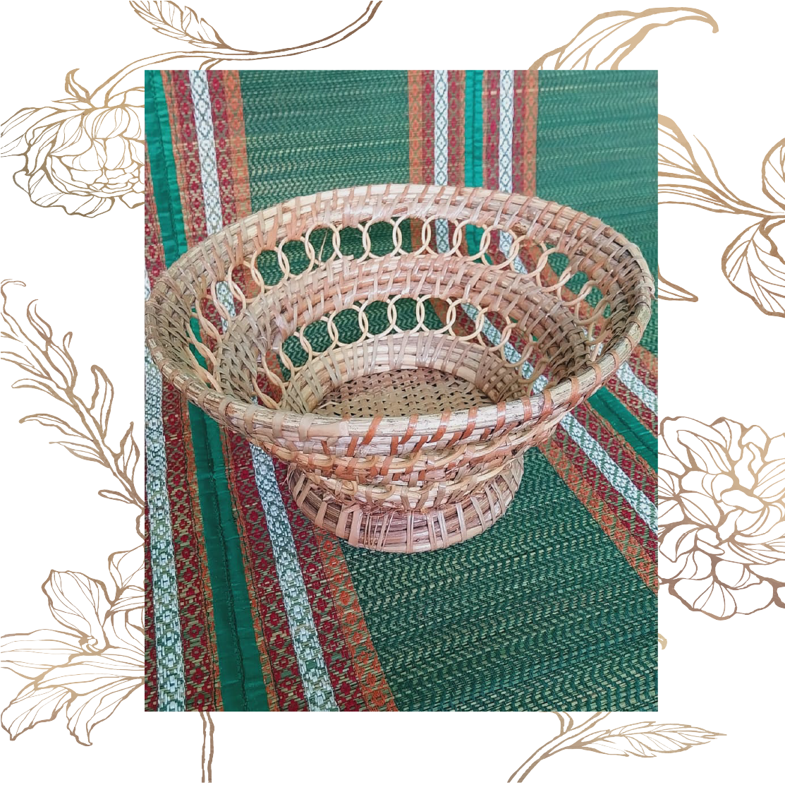 Cane Double Chain Basket
