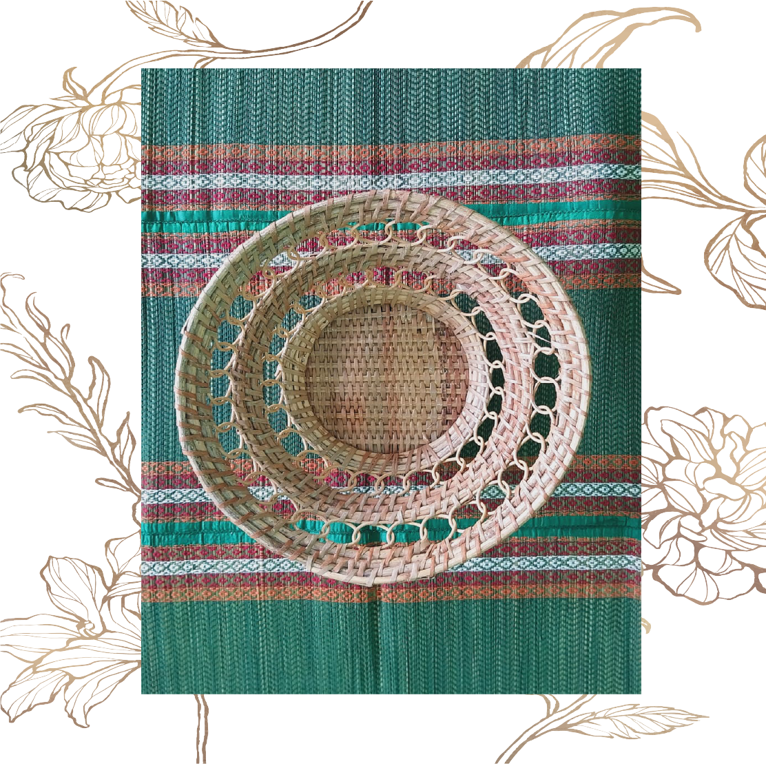 Cane Double Chain Basket