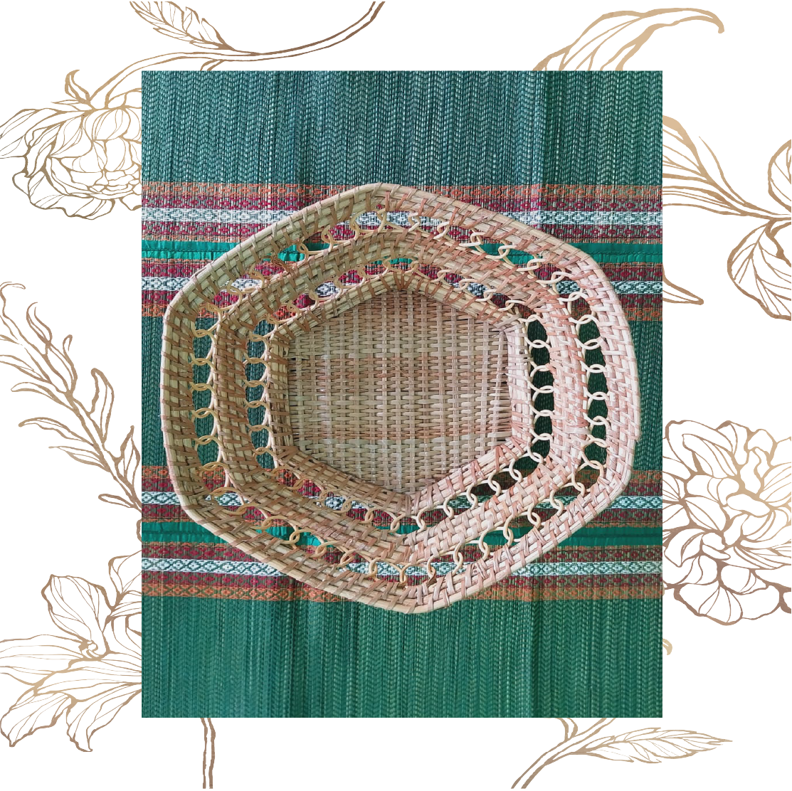 Cane Double Chain Basket