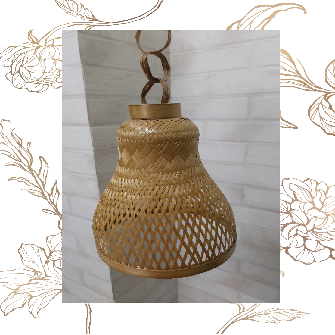 Cane Cone Hanging Lamp