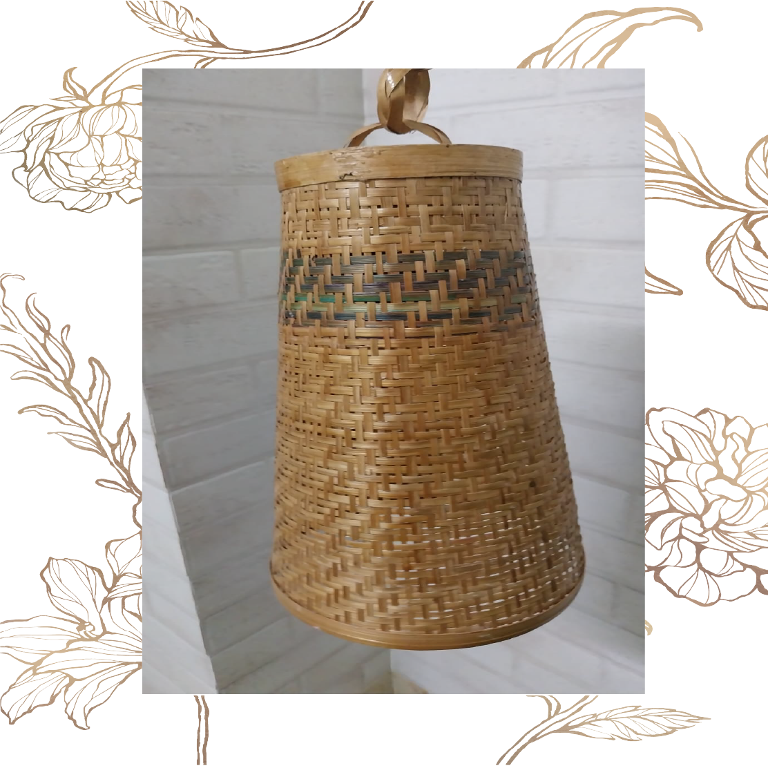 Cane Cylinderical Hanging Lamp